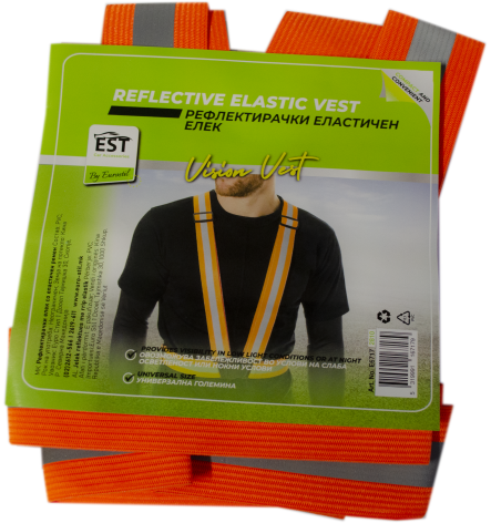 Рефлективен елек со еластичен појас (V-тип) Рефлективен елек со еластичен појас (V-тип)